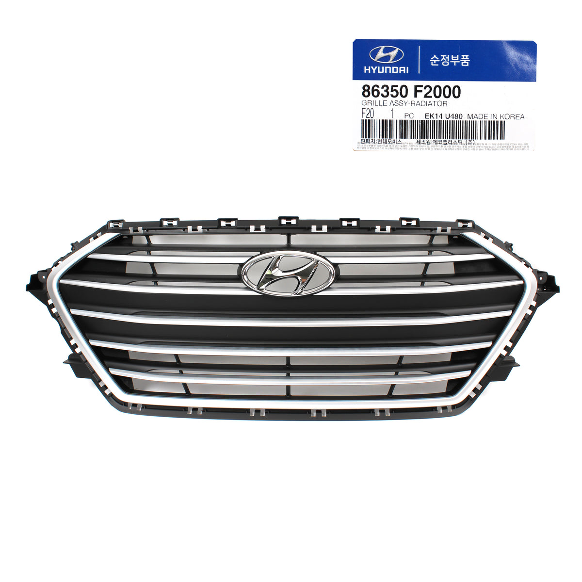 GENUINE Radiator Grille &amp; Upper Cover for 2017 2018 Hyundai Elantra 86350F2000