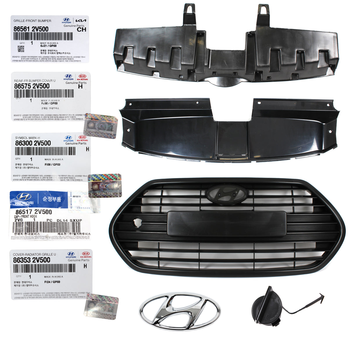 GENUINE Front Bumper Grille Set 5PCS for 13-17 Hyundai Veloster Tubro 865612V500