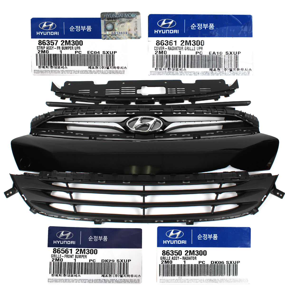 GENUINE Front Grille Set 5 Parts for 13-16 Hyundai Genesis Coupe 863502M300