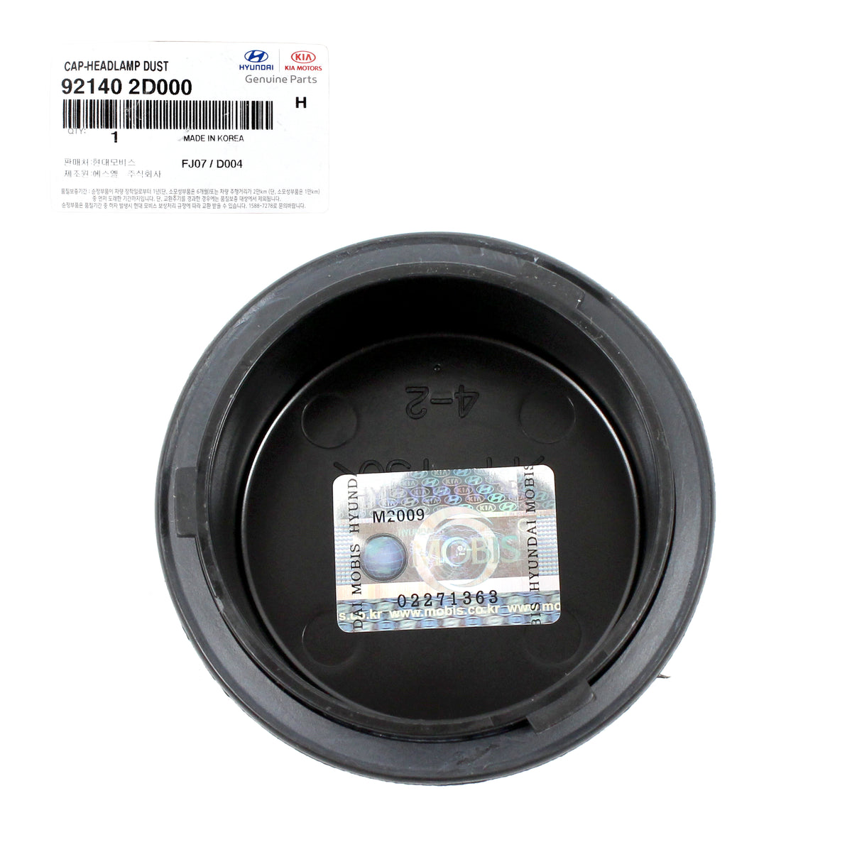 GENUINE Headlight Dust Cap for 2004-2012 Hyundai Elantra Santa Fe 921402D000