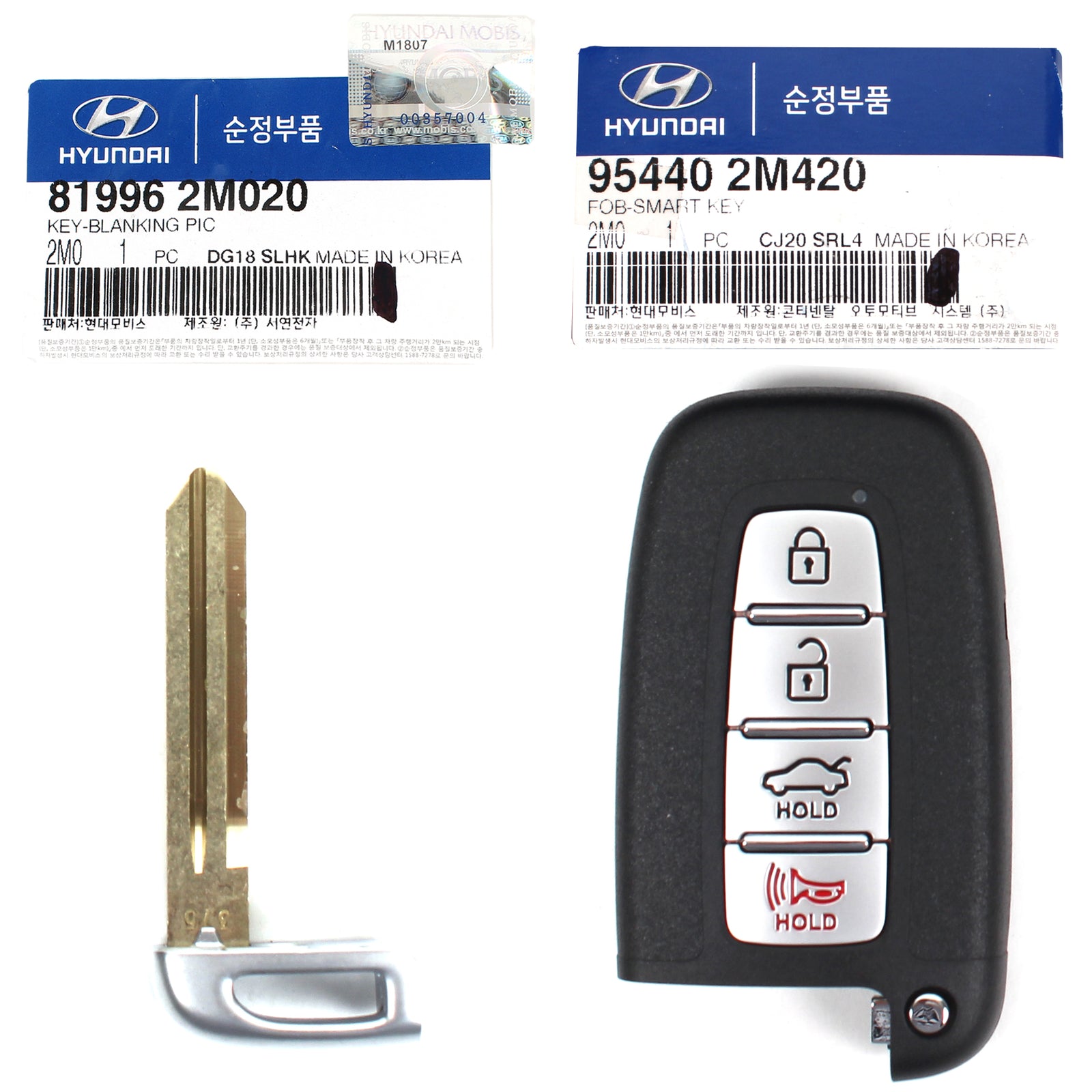 GENUINE FOB Smart Key & Blank Key for 13-16 Hyundai Genesis Coupe 954402M420