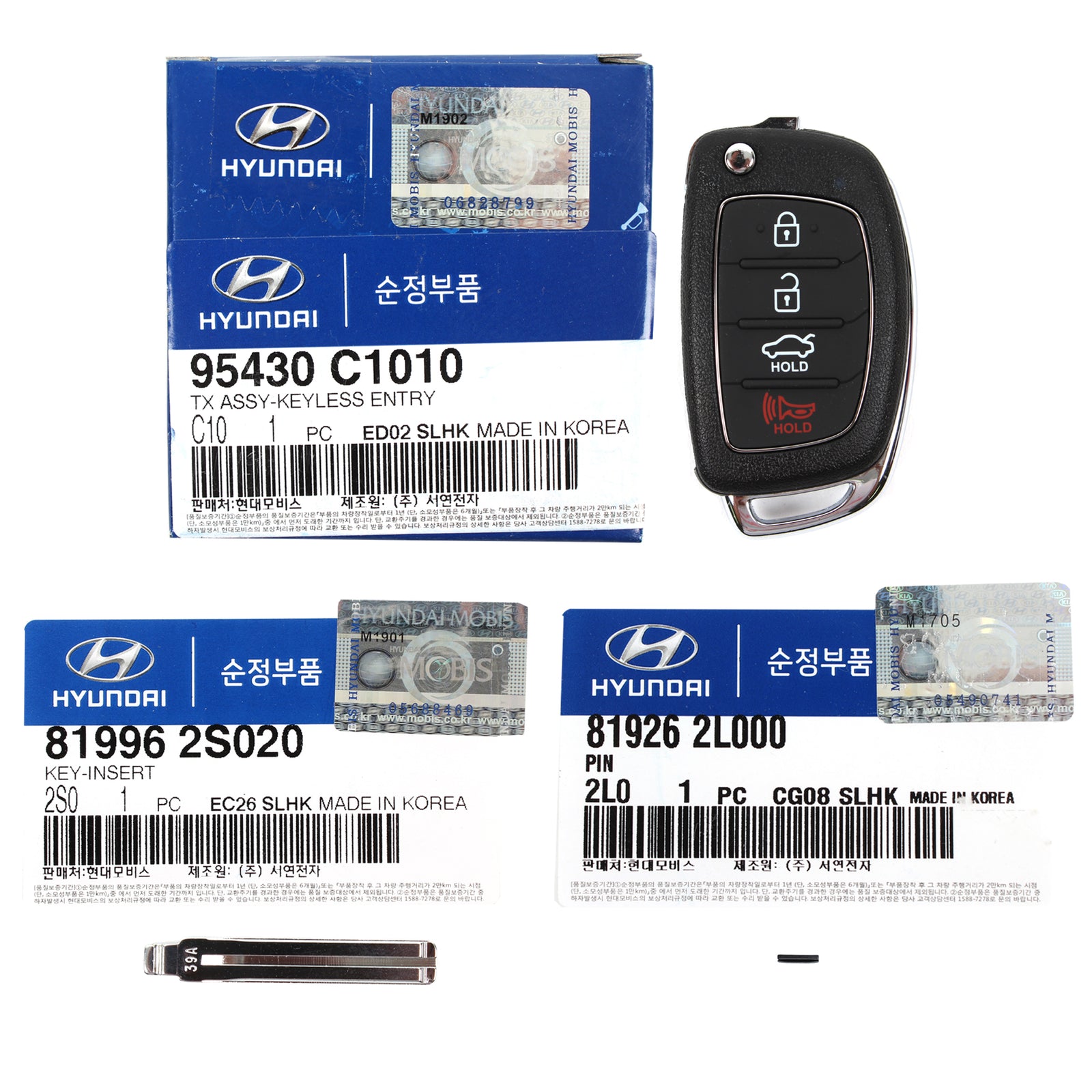 GENUINE Flip Keyless Entry Remote FOB for 15-17 Hyundai Sonata OEM 95430C1010