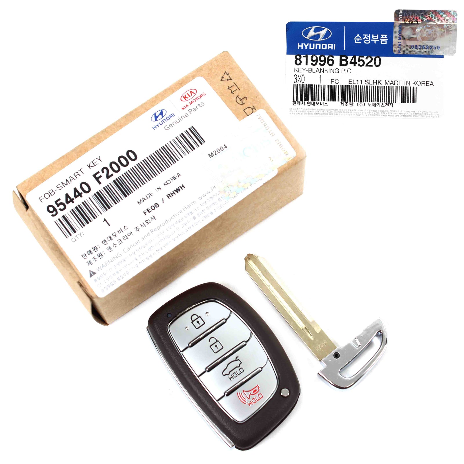 GENUINE FOB Smart Key Remote & Blank for 2017-2018 Hyundai Elantra 95440F2000