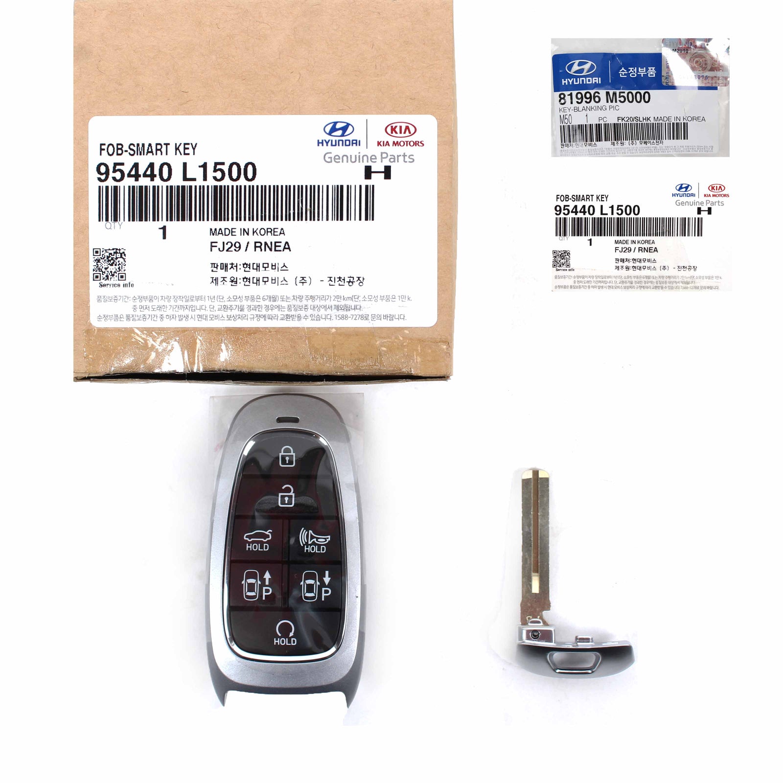 GENUINE FOB Smart Key Remote & Blank Key for 19-20 Hyundai Sonata 95440L1500