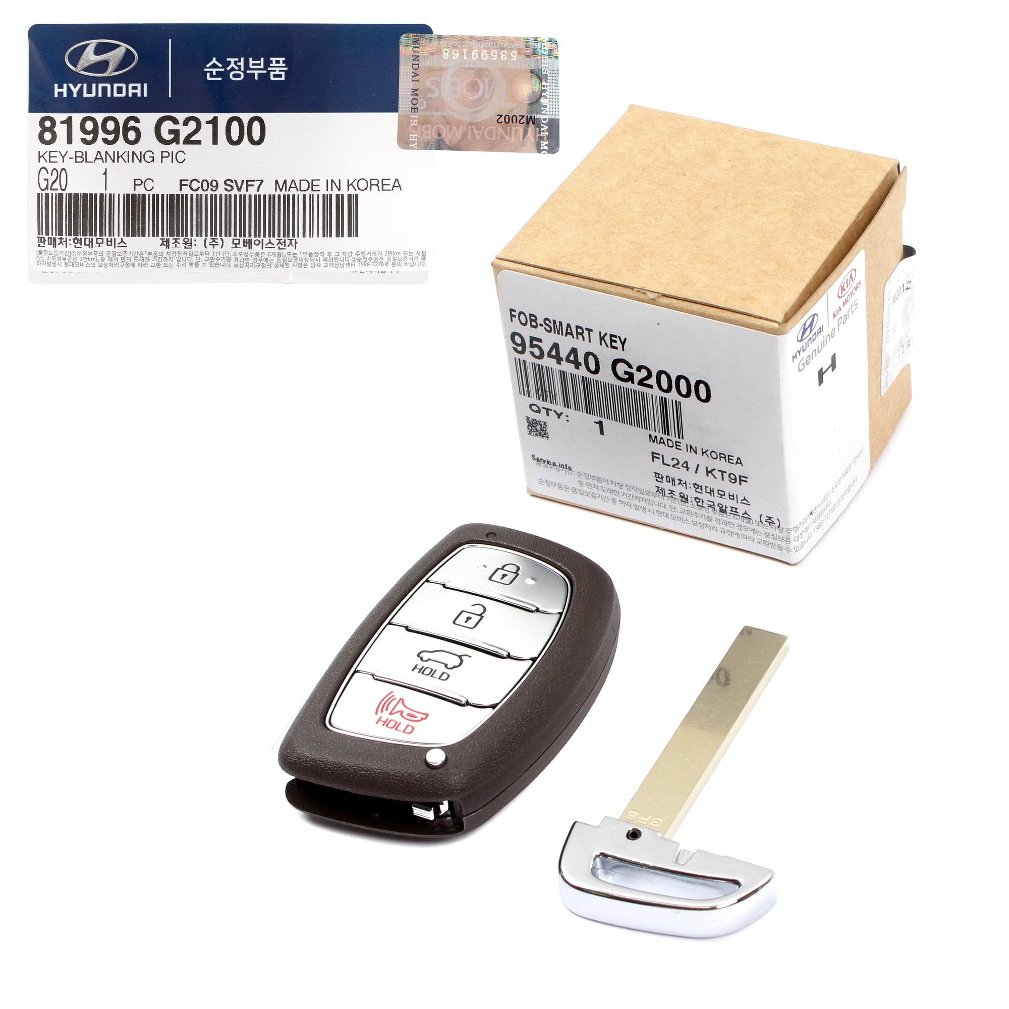 GENUINE FOB Smart Remote & Blanking Key for 2017-2019 Hyundai Ioniq 95440G2000