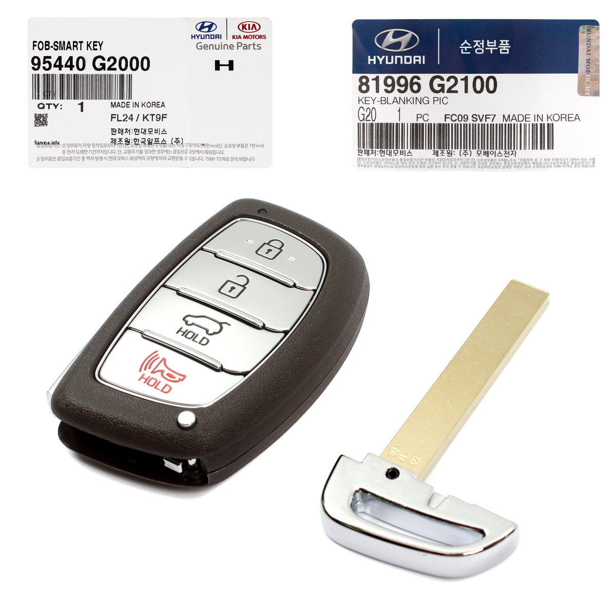 GENUINE FOB Smart Remote &amp; Blanking Key for 2017-2019 Hyundai Ioniq 95440G2000