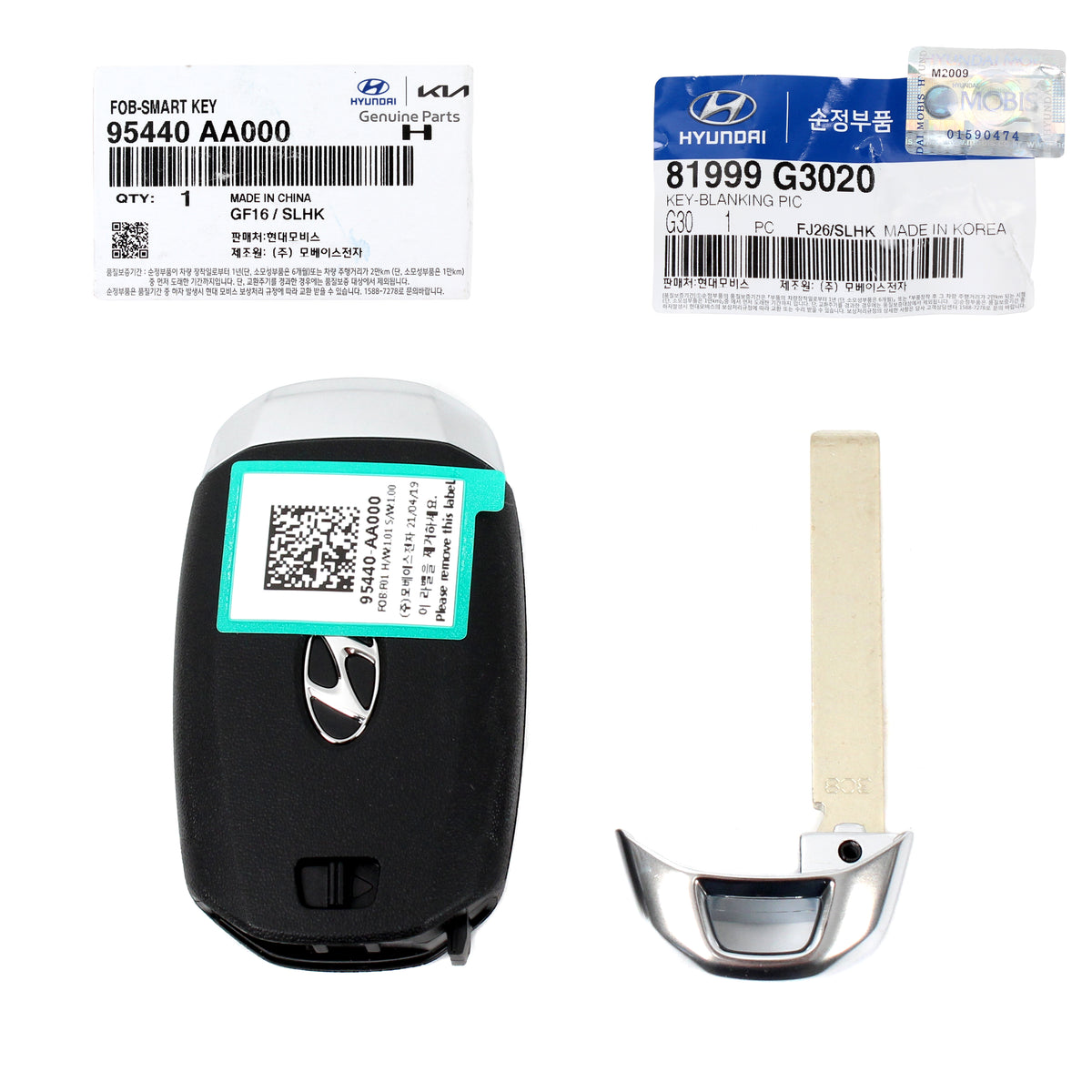 GENUINE FOB Smart Remote Control &amp; Blanking Key for 2021 Hyundai Elantra
