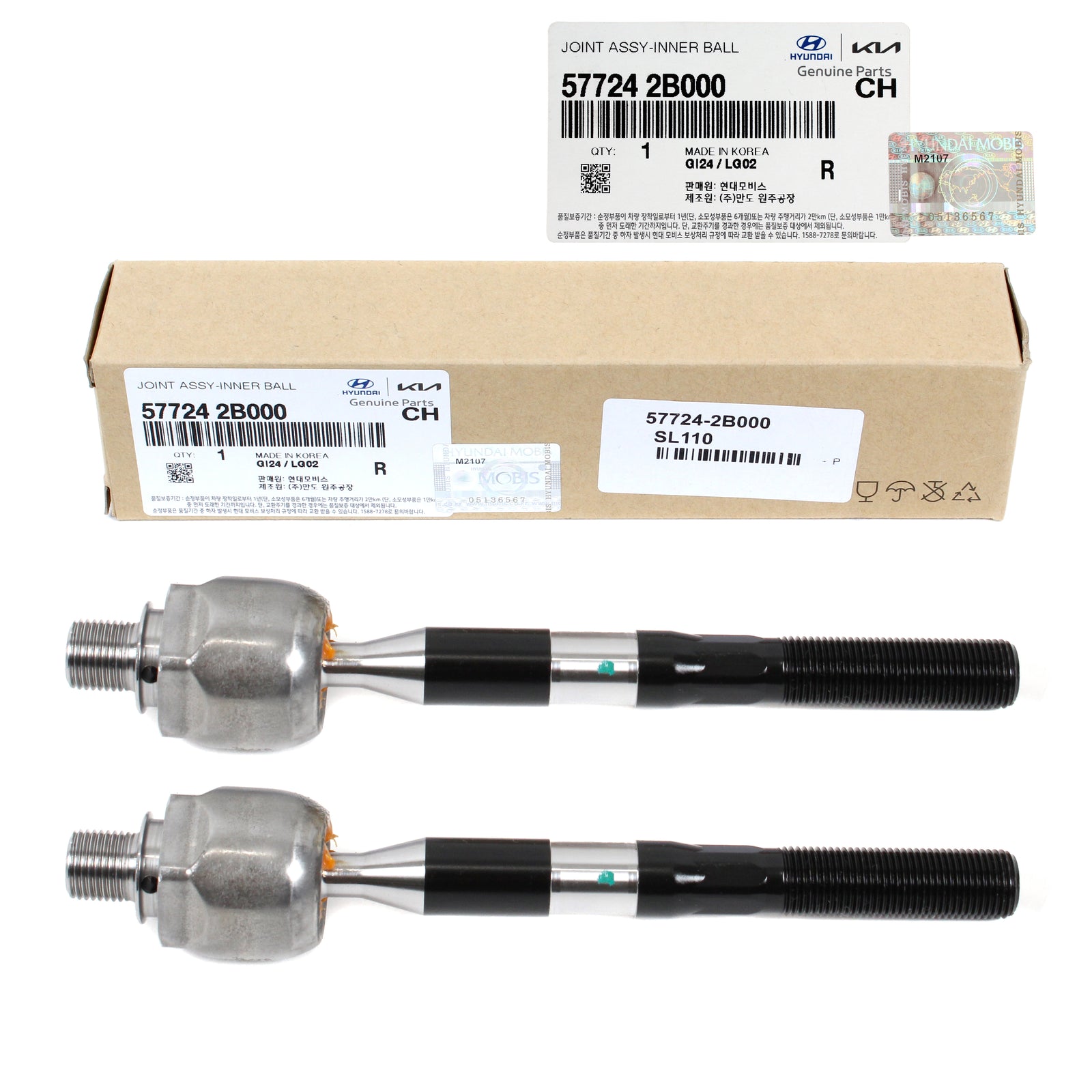 GENUINE Front Inner Tie Rod End 2PCS for Hyundai Santa Fe 07-12 Sorento 11-13