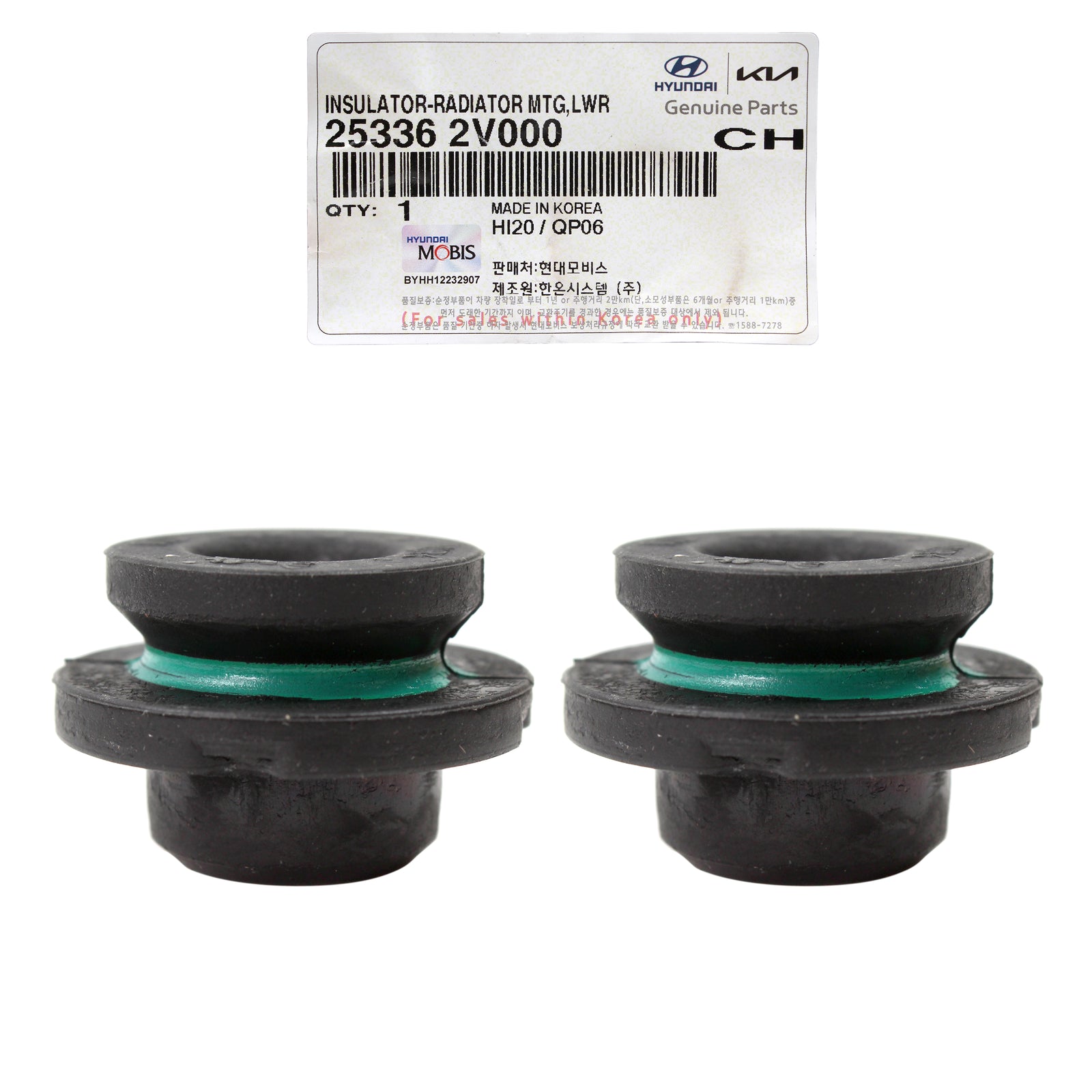 GENUINE Radiator Lower Insulator 2PCS for 11-22 Accent Elantra Veloster Forte