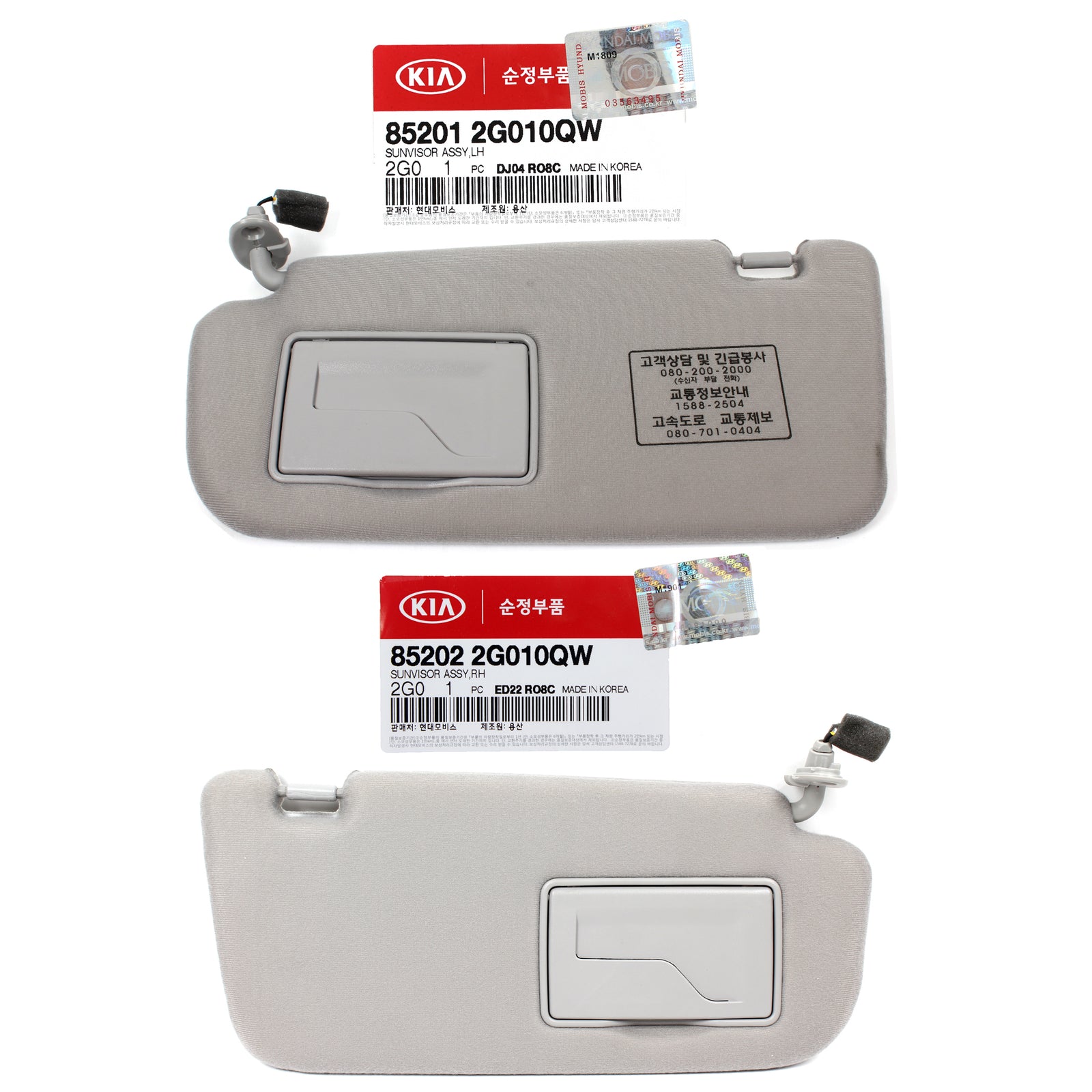 GENUINE Sun Visor Gray DRIVER & PASSENGER for 2007-2010 Kia Optima OEM