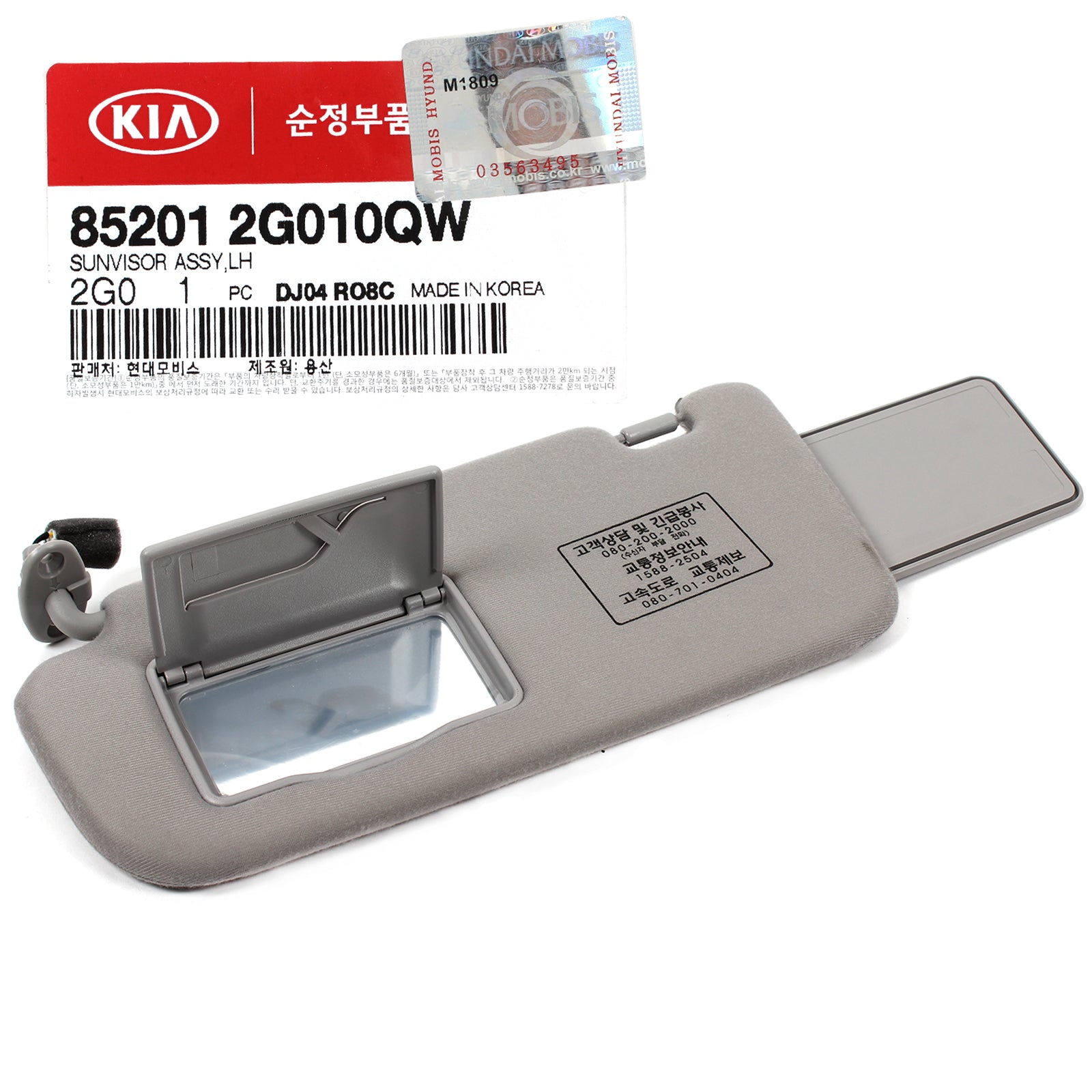 GENUINE Sun Visor Gray DRIVER & PASSENGER for 2007-2010 Kia Optima OEM