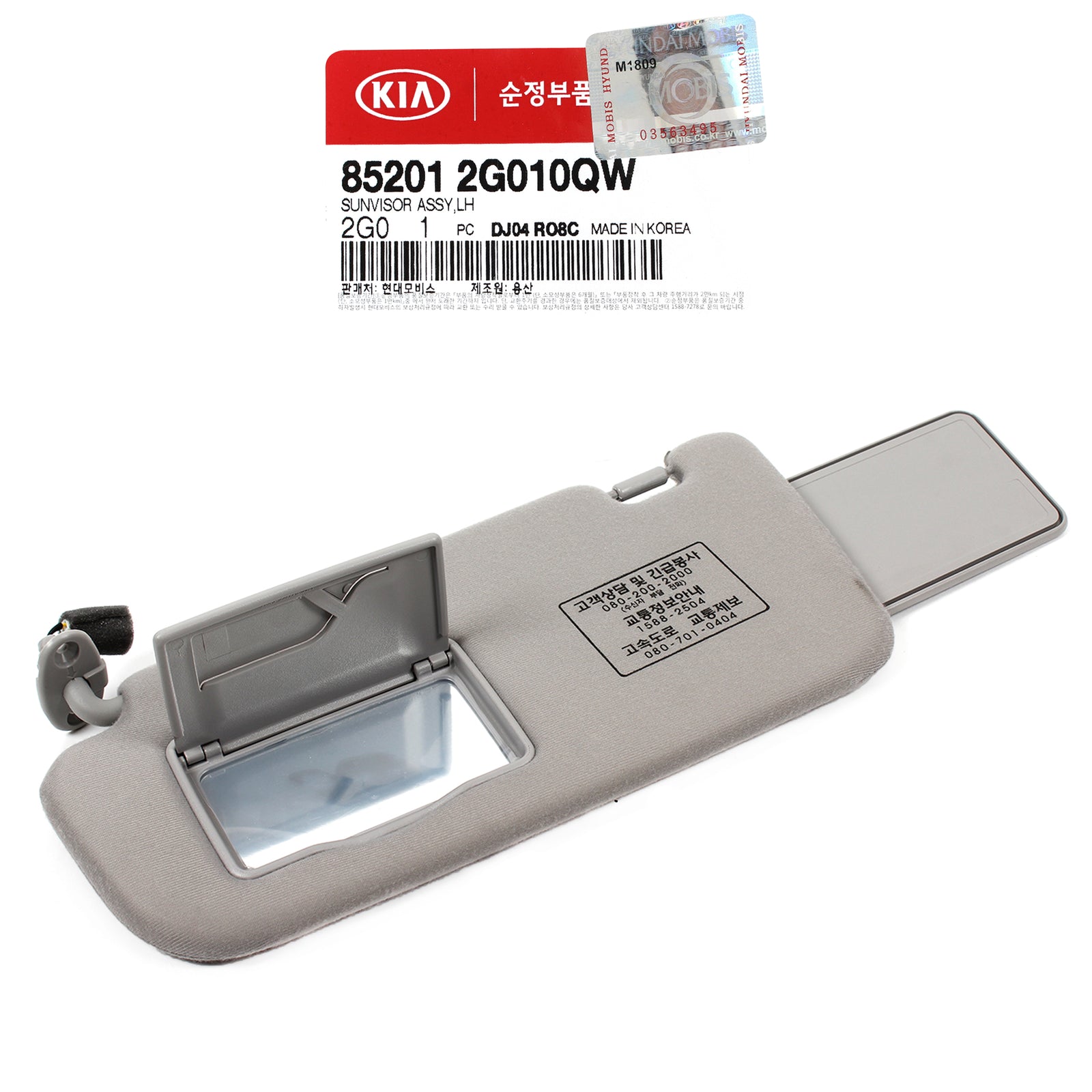 GENUINE Sun Visor DRIVER LH Gray for 2007-2010 Kia Optima OEM 852012G010QW