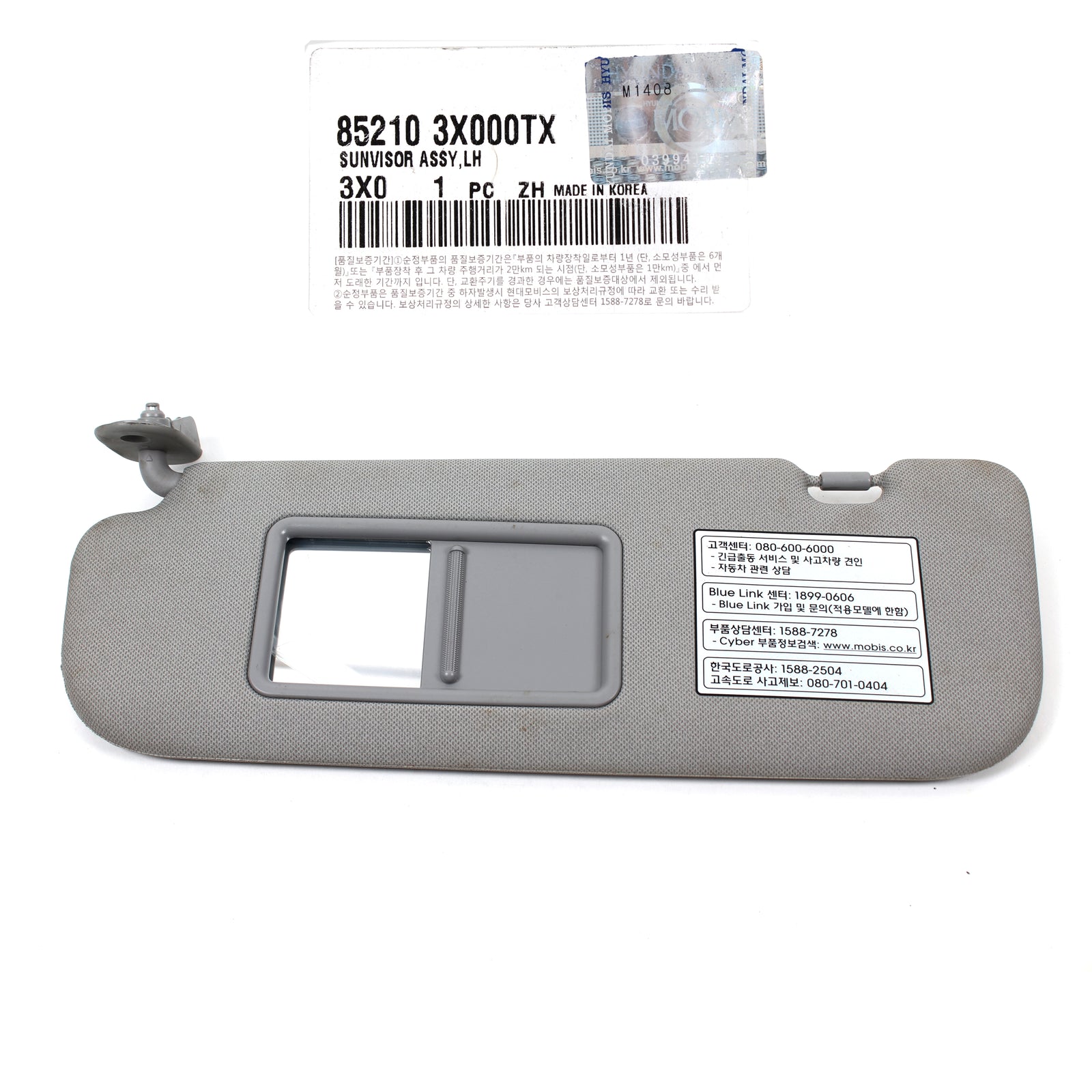 GENUINE Sun Visor DRIVER Side Gray for 2011-2015 Hyundai Elantra 852103X000TX