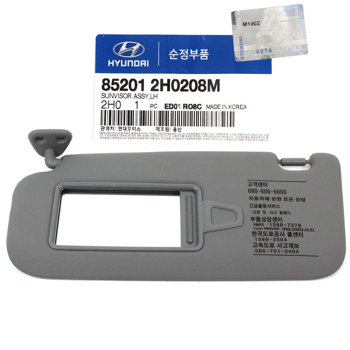 GENUINE Sun Visor Gray Driver LH for 07-10 Hyundai Elantra OEM 852012H0208M