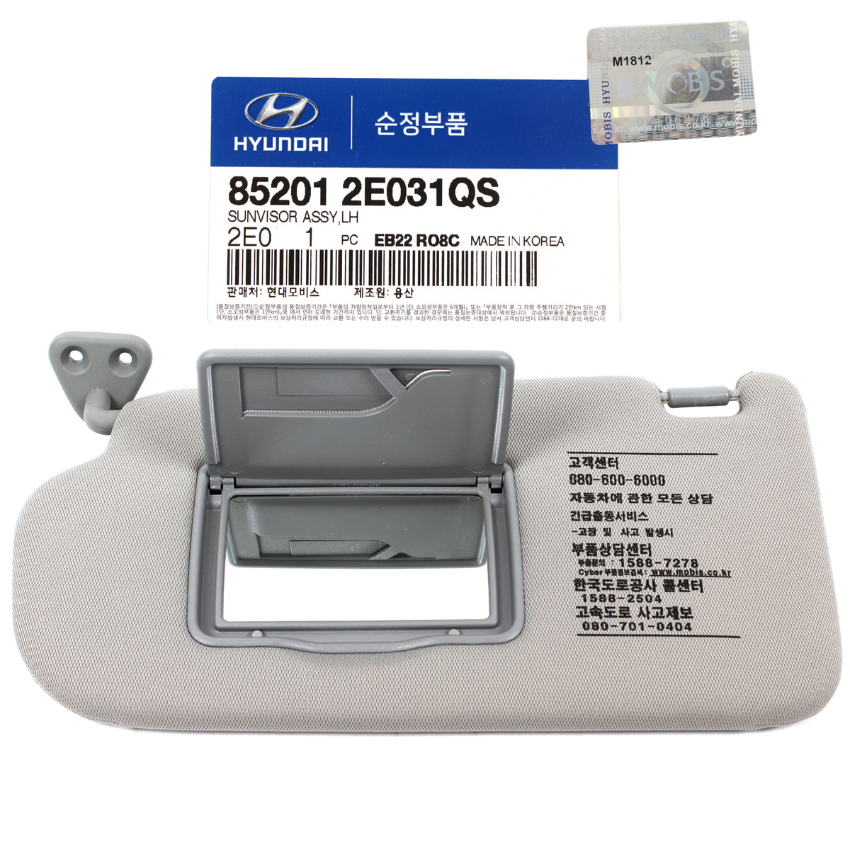 GENUINE Sun Visor Gray Driver LH for 05-09 Hyundai Tucson OEM 852012E031QS