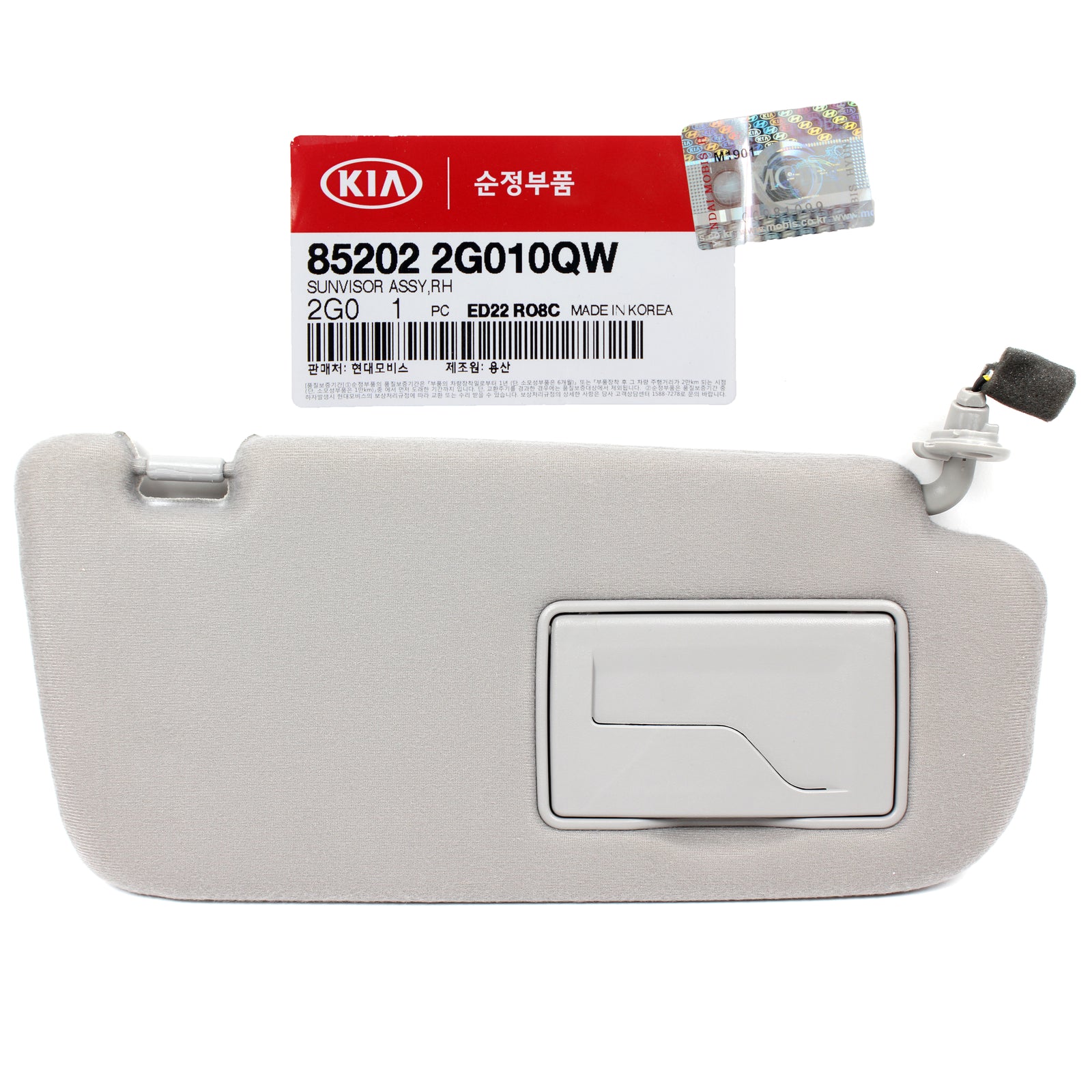 GENUINE Sun Visor Gray PASSENGER RH for 2007-10 Kia Optima OEM 852022G010QW