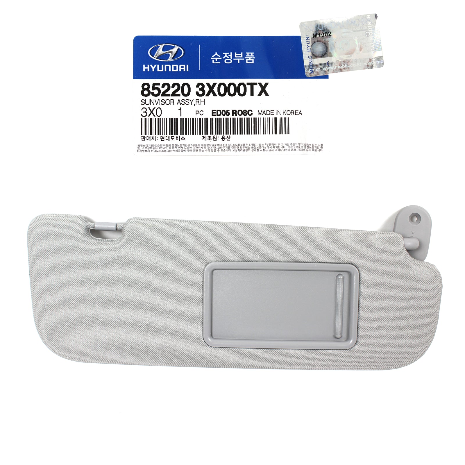 GENUINE Sun Visor Passenger RH for 11-14 Hyundai Elantra OEM 852203X000TX