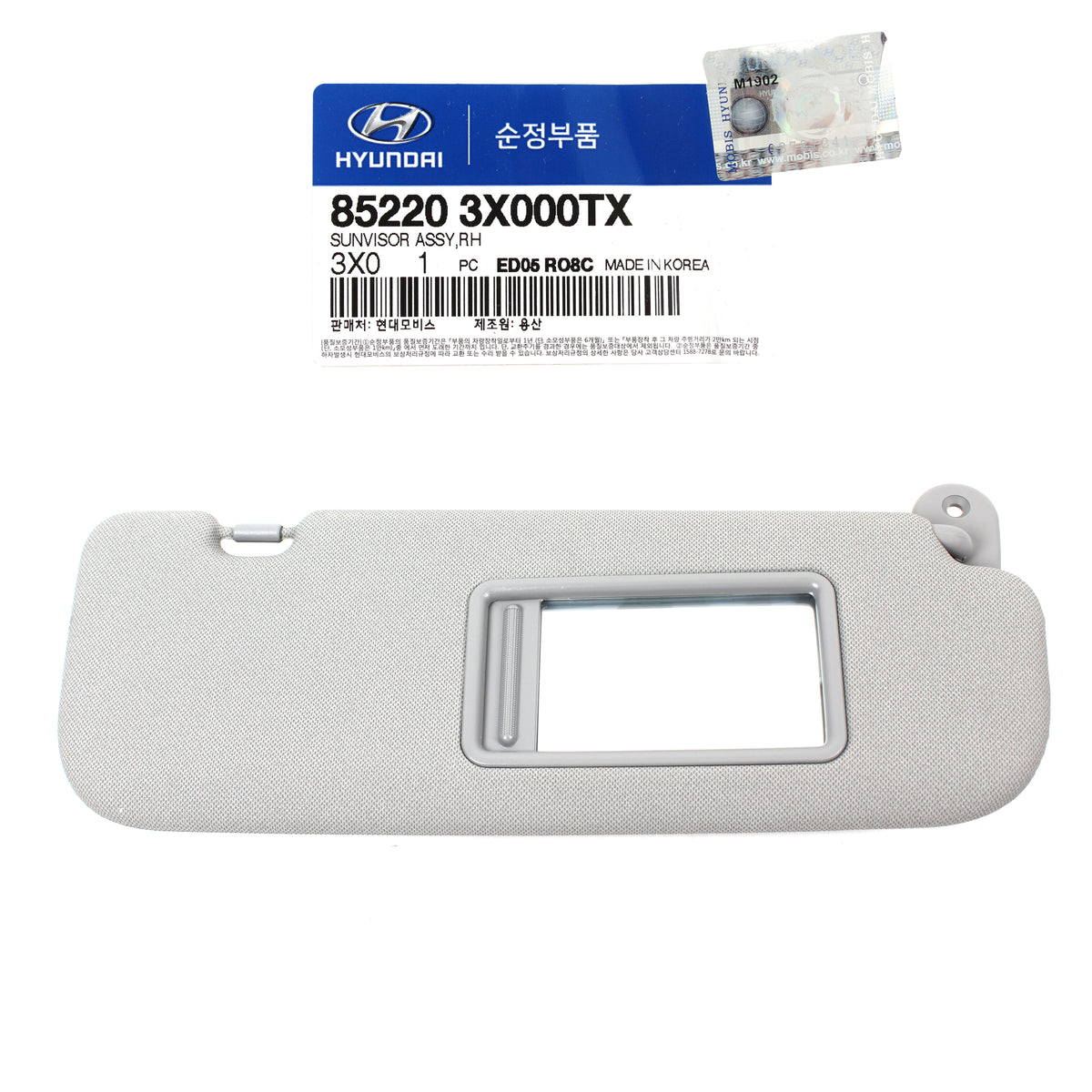 GENUINE Sun Visor Passenger RH for 11-14 Hyundai Elantra OEM 852203X000TX