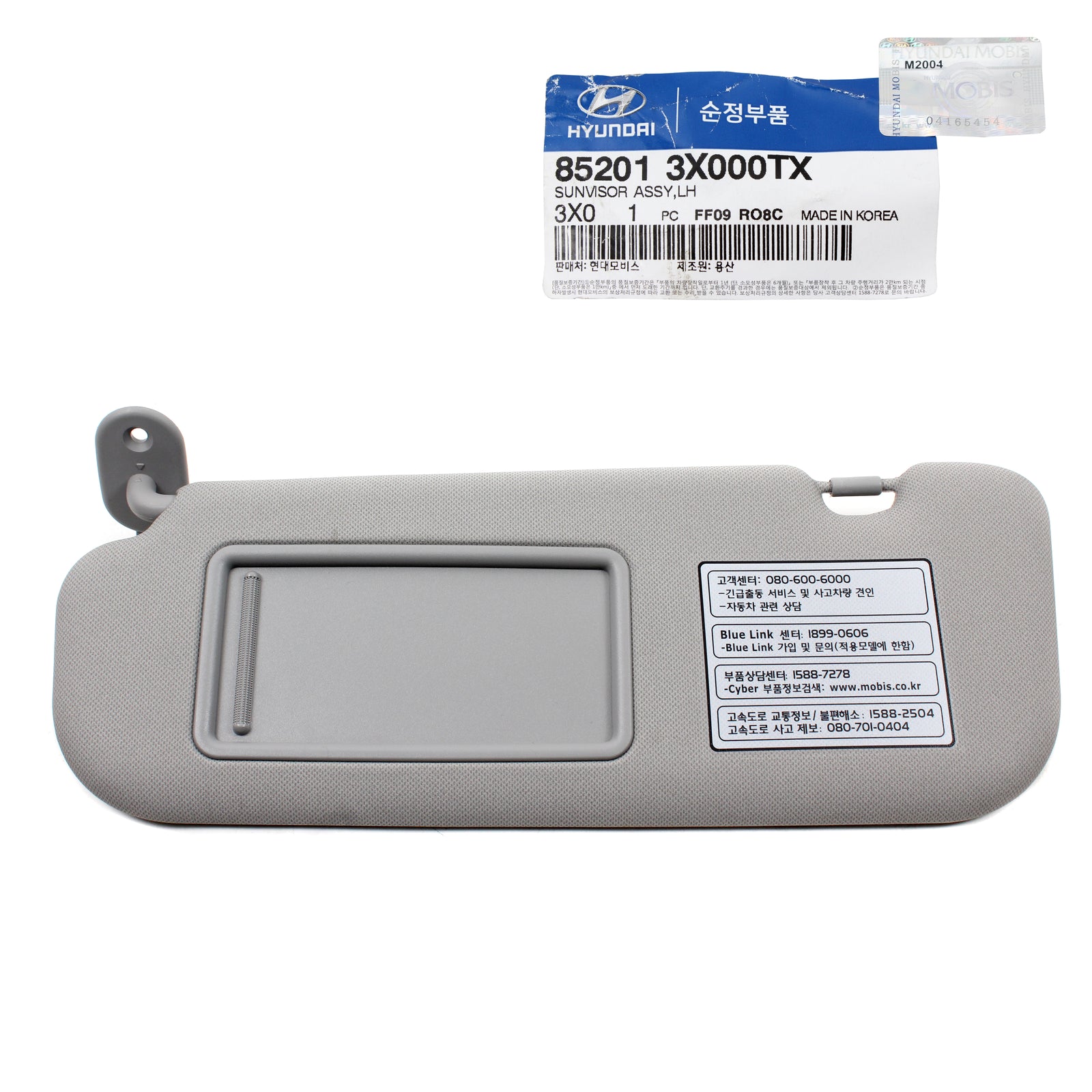 GENUINE Sun Visor Gray LEFT for 14-16 Hyundai Elantra OEM 852013X000TX