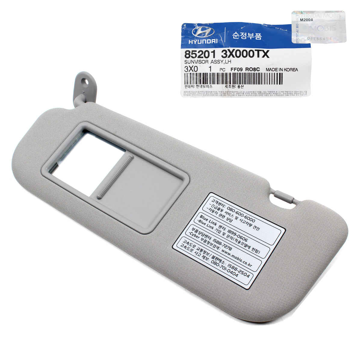 GENUINE Sun Visor Gray LEFT for 14-16 Hyundai Elantra OEM 852013X000TX