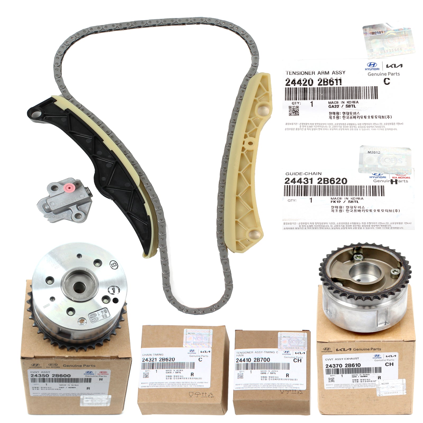 GENUINE Timing Chain Kit VVT Gear for 12-21 Hyundai Kia 1.6L Elantra Sonata Soul