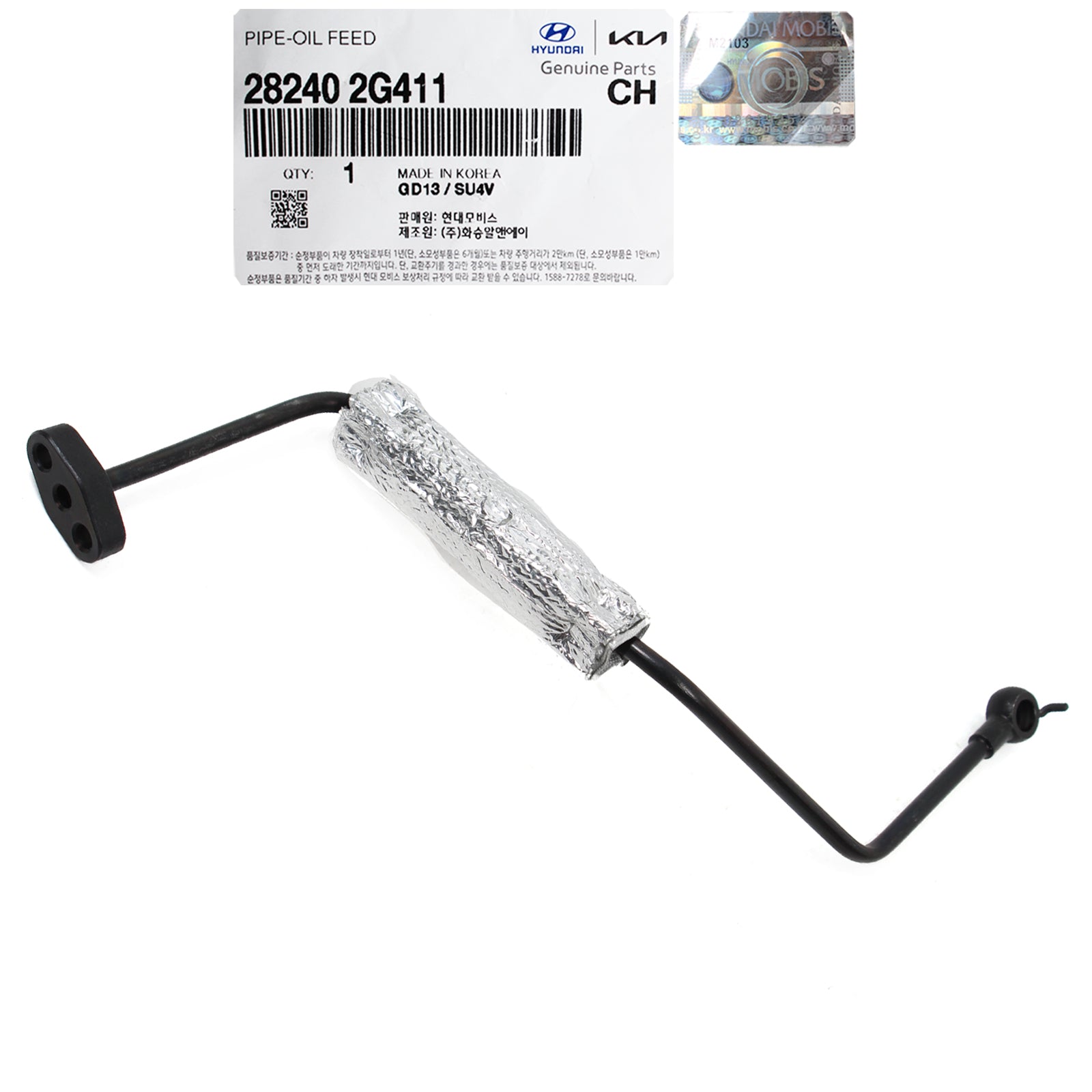 OEM Turbo Oil Feed Pipe for 11-16 Santa Fe Sonata Optima Sportage 2.0 282402G411