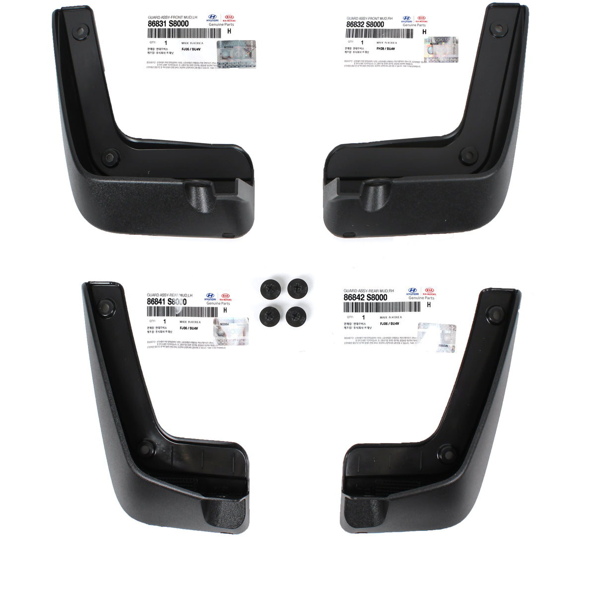 Hyundai OEM GENUINE Mud Guard &amp; Fastener for 2020 2021 Palisade 86832S8000