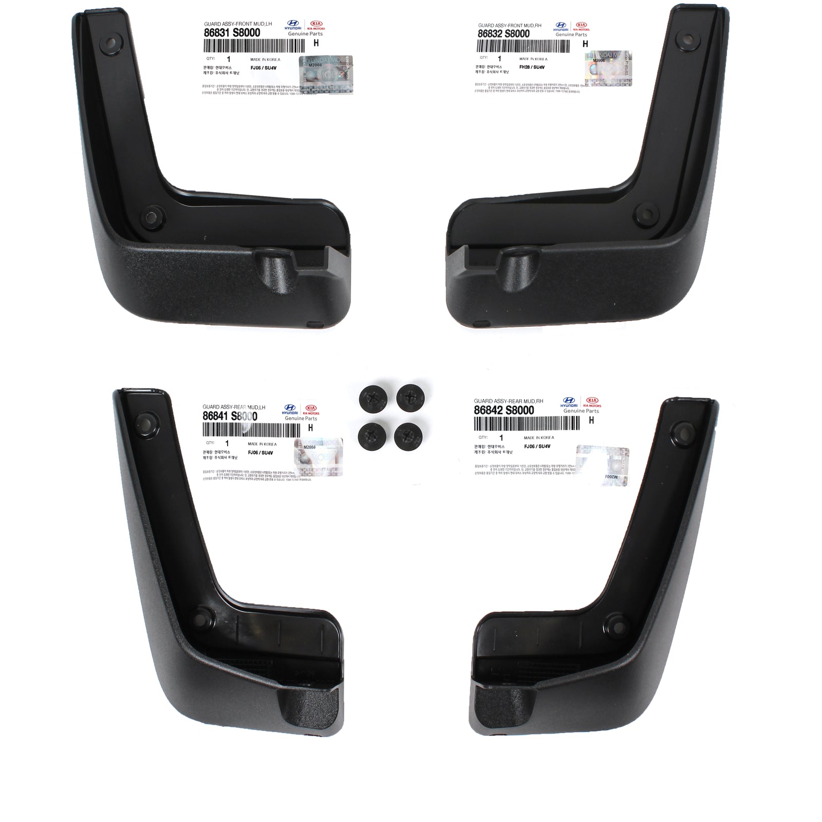 Hyundai OEM GENUINE Mud Guard & Fastener for 2020 2021 Palisade 86832S8000