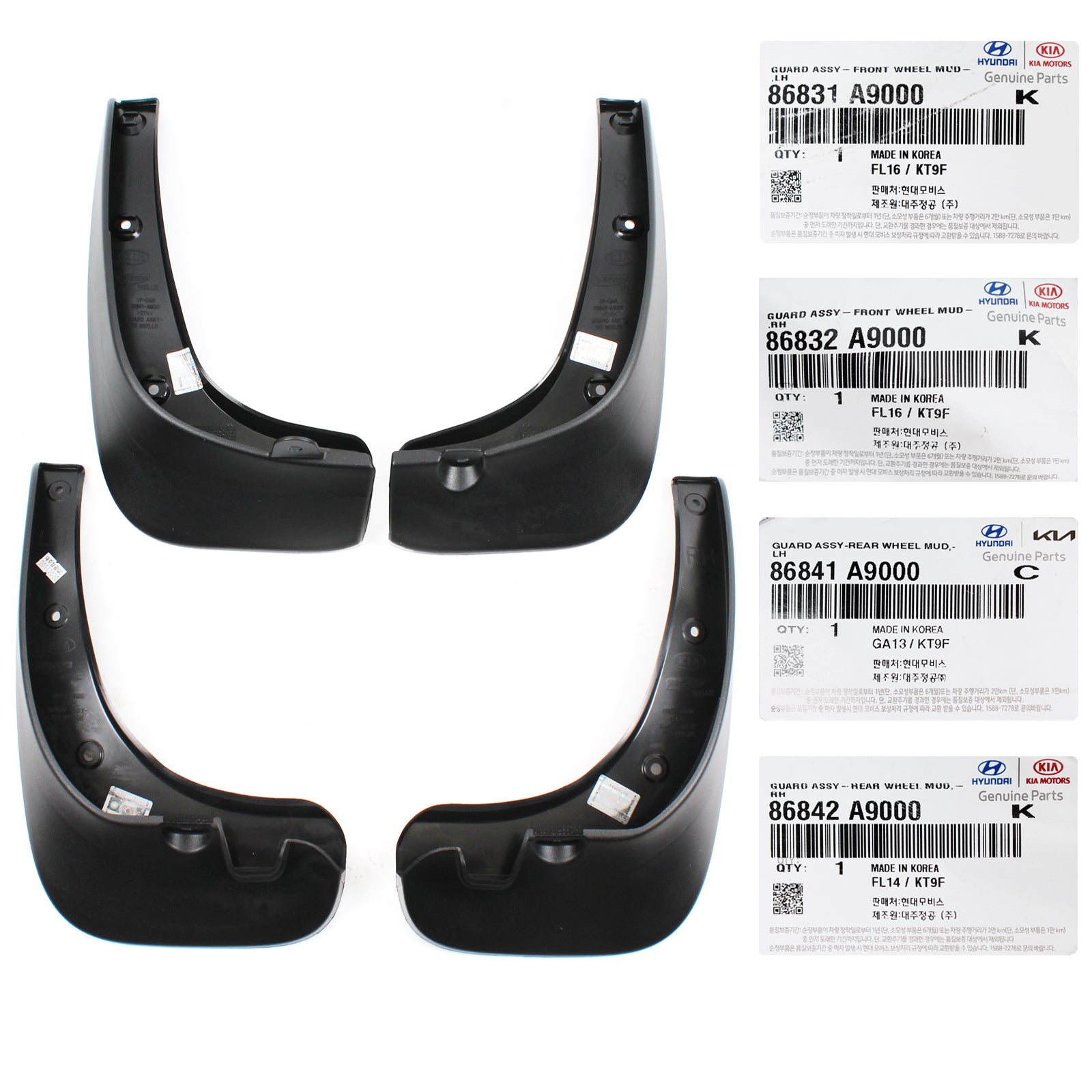 GENUINE Splash Flaps Mud Guard Set 4PCS for 2015-2018 Kia Sedona 86831A9000