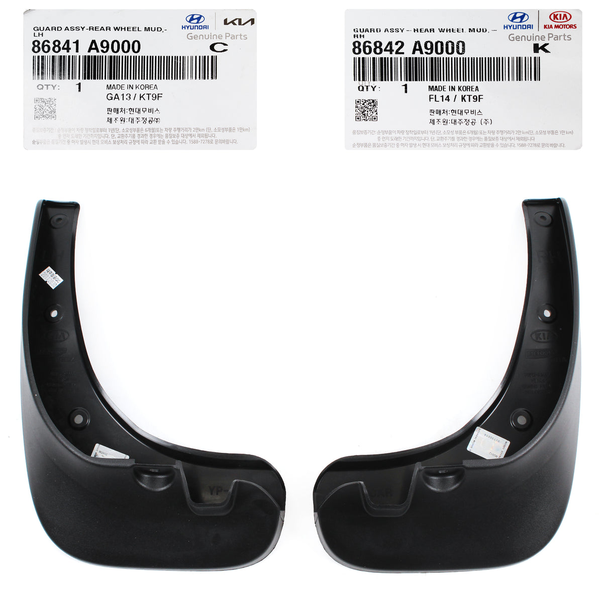 GENUINE Splash Flaps Mud Guard Set 4PCS for 2015-2018 Kia Sedona 86831A9000