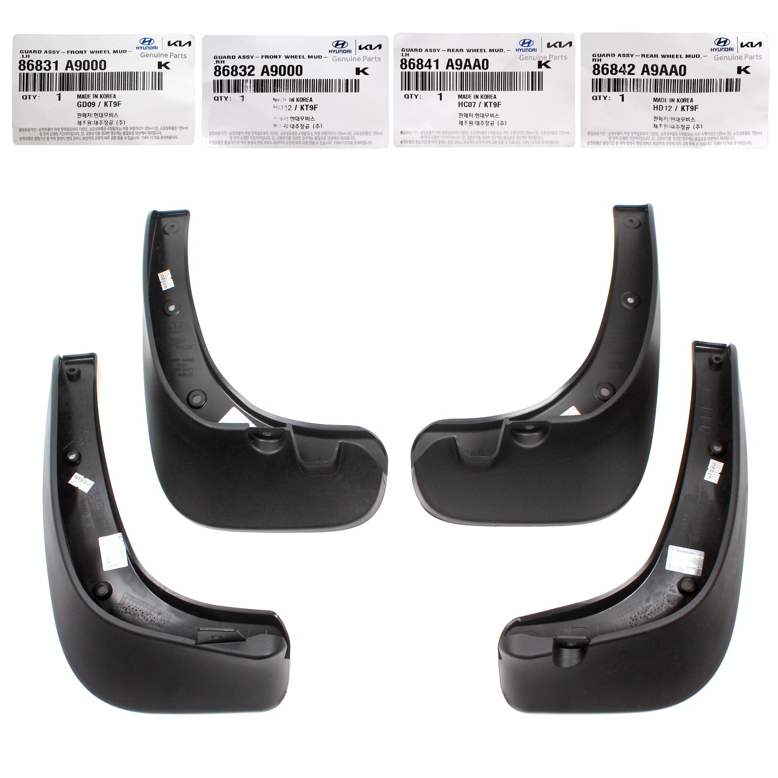 GENUINE Splash Flaps Mud Guards 4pcs for 2015-2018 Kia Sedona 86831A9000