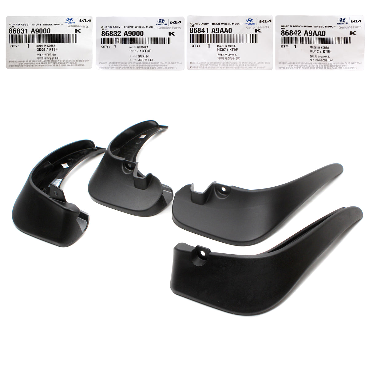 GENUINE Splash Flaps Mud Guards 4pcs for 2015-2018 Kia Sedona 86831A9000