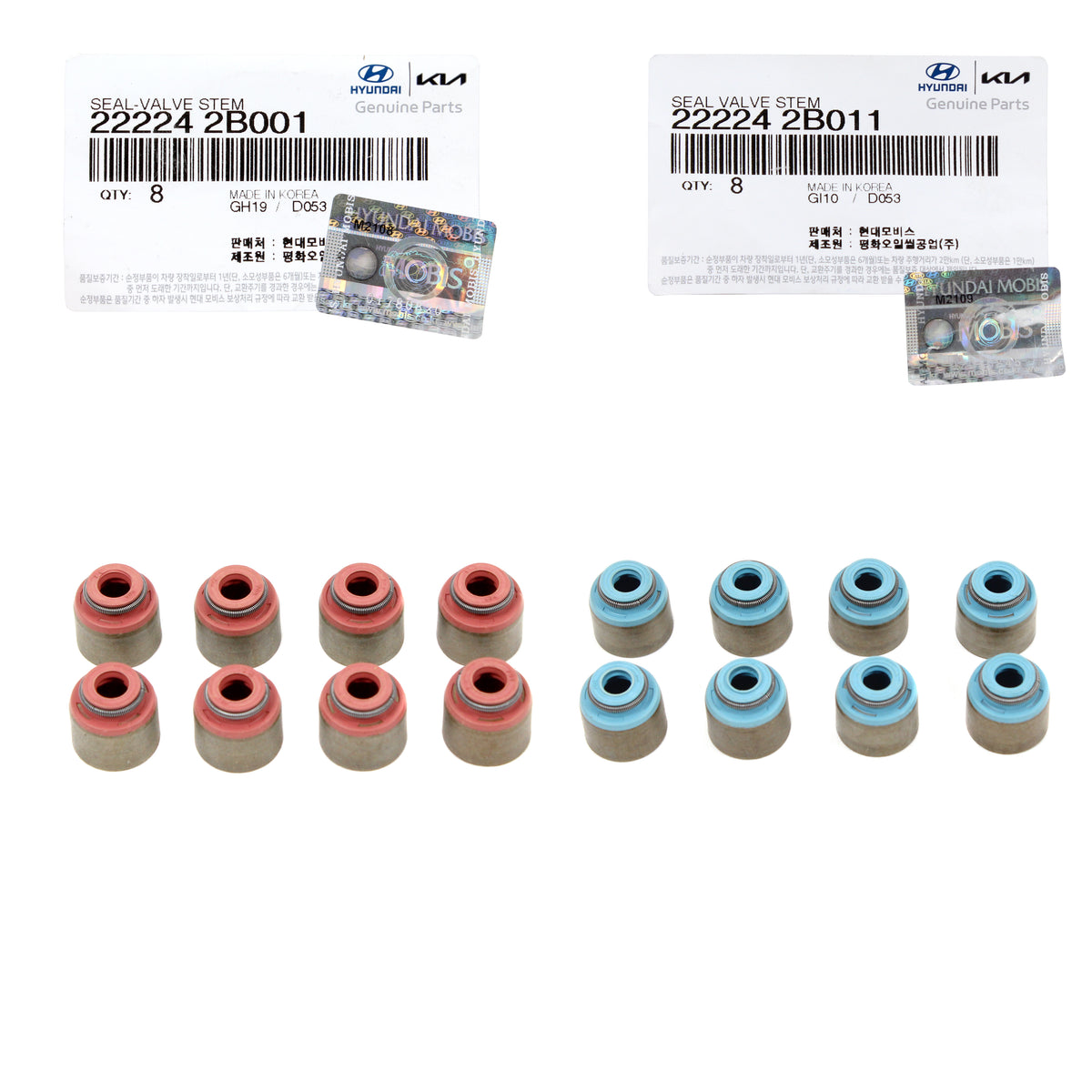 GENUINE Intake Exhaust Valves Kit &amp; Stem Seals 16pcs for Hyundai Kia 1.4L 1.6L