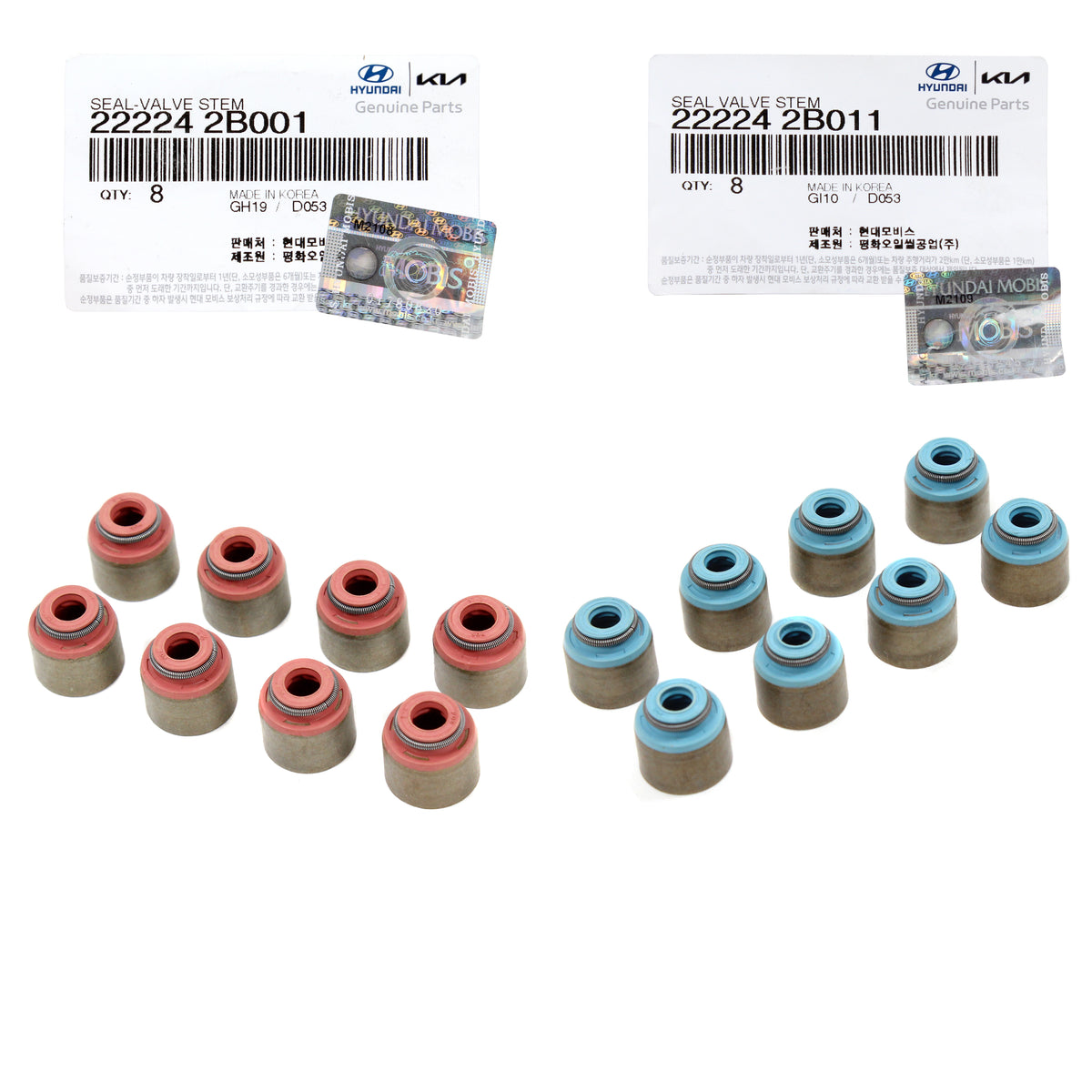 GENUINE Intake Exhaust Valves Kit &amp; Stem Seals 16pcs for Hyundai Kia 1.4L 1.6L