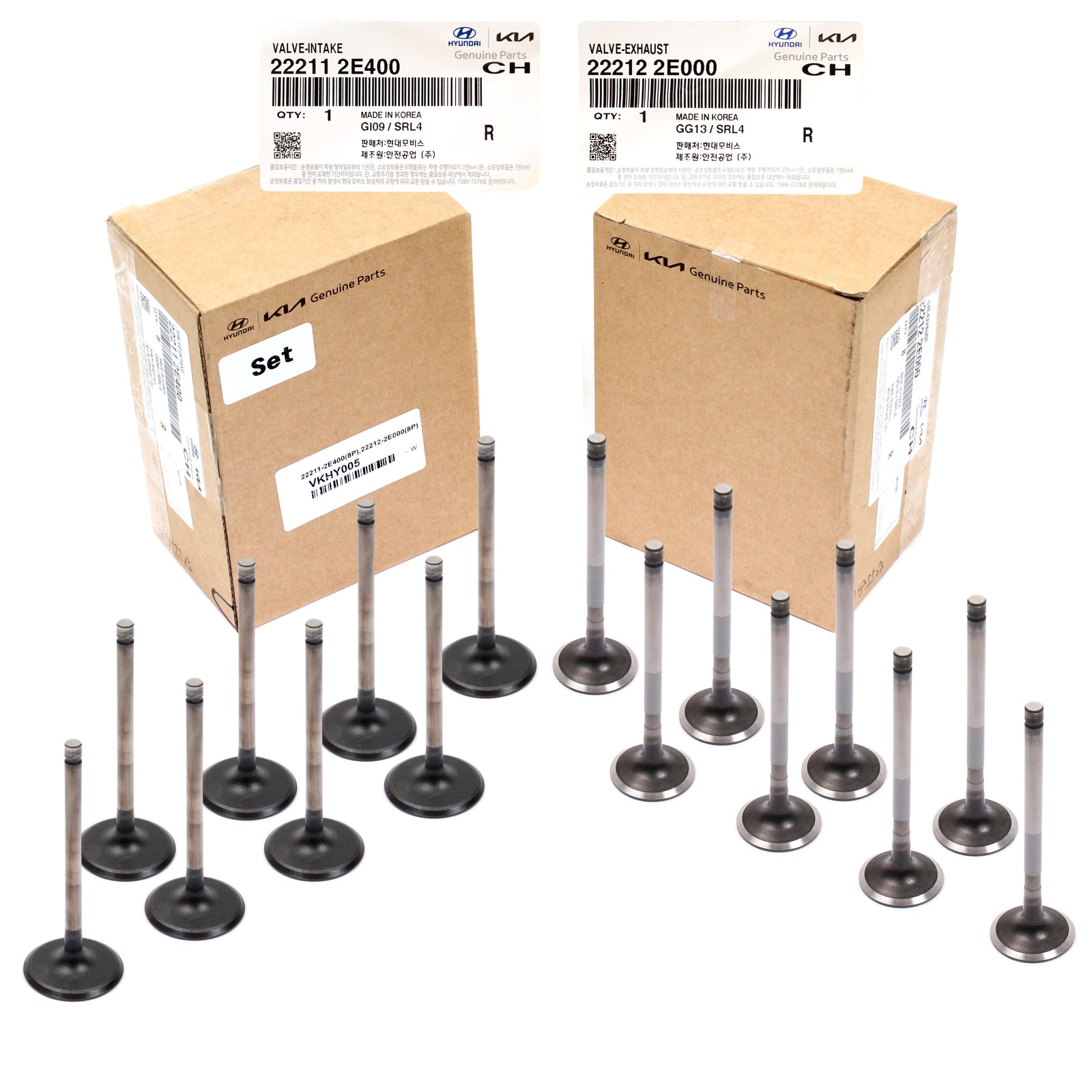 GENUINE Intake Exhaust Valves for 11-20 Hyundai Kia 1.8L 2.0L OEM 222112E400