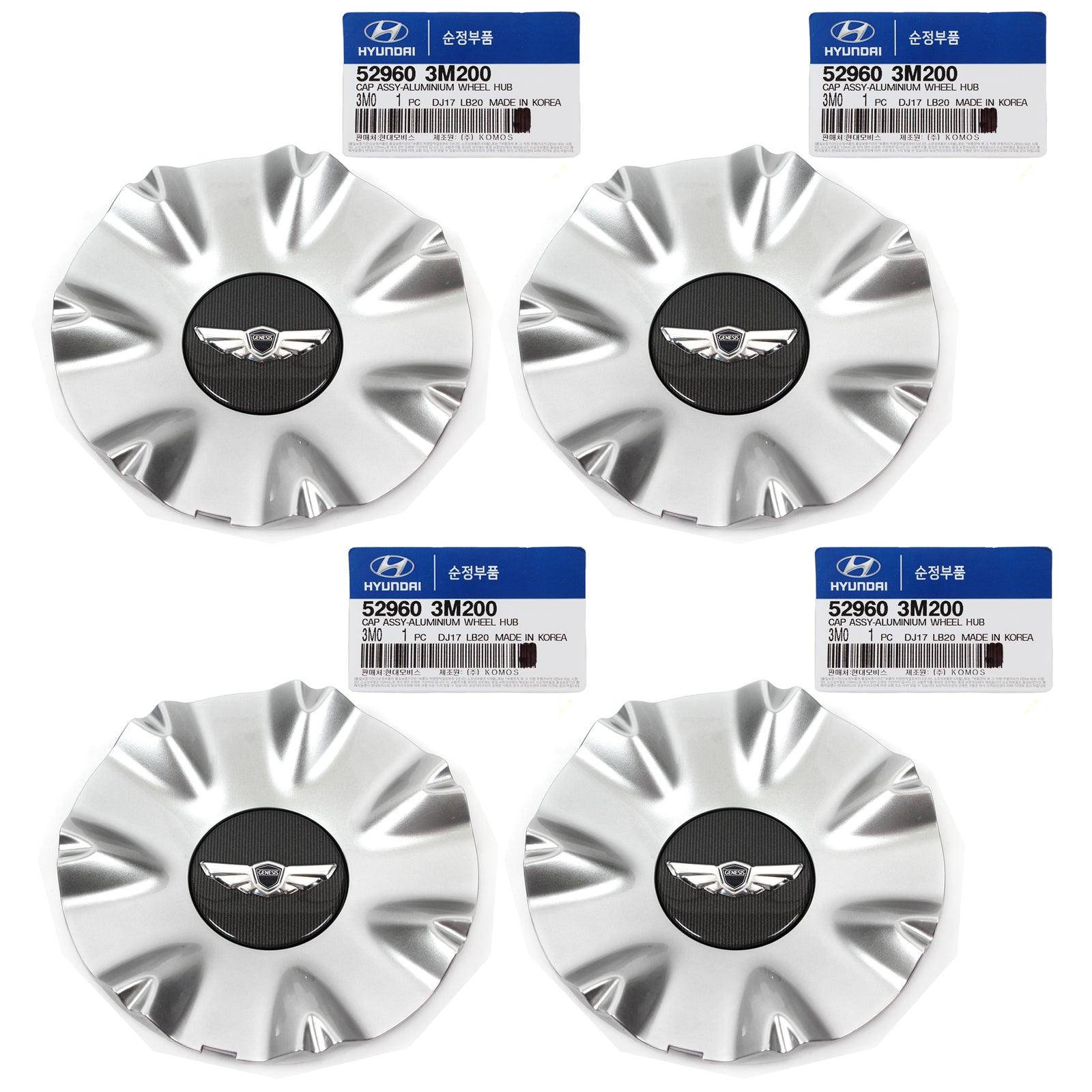 GENUINE WHEEL CENTER CAP 4PCS 18" for 2009-2014 HYUNDAI GENESIS OEM 529603M200