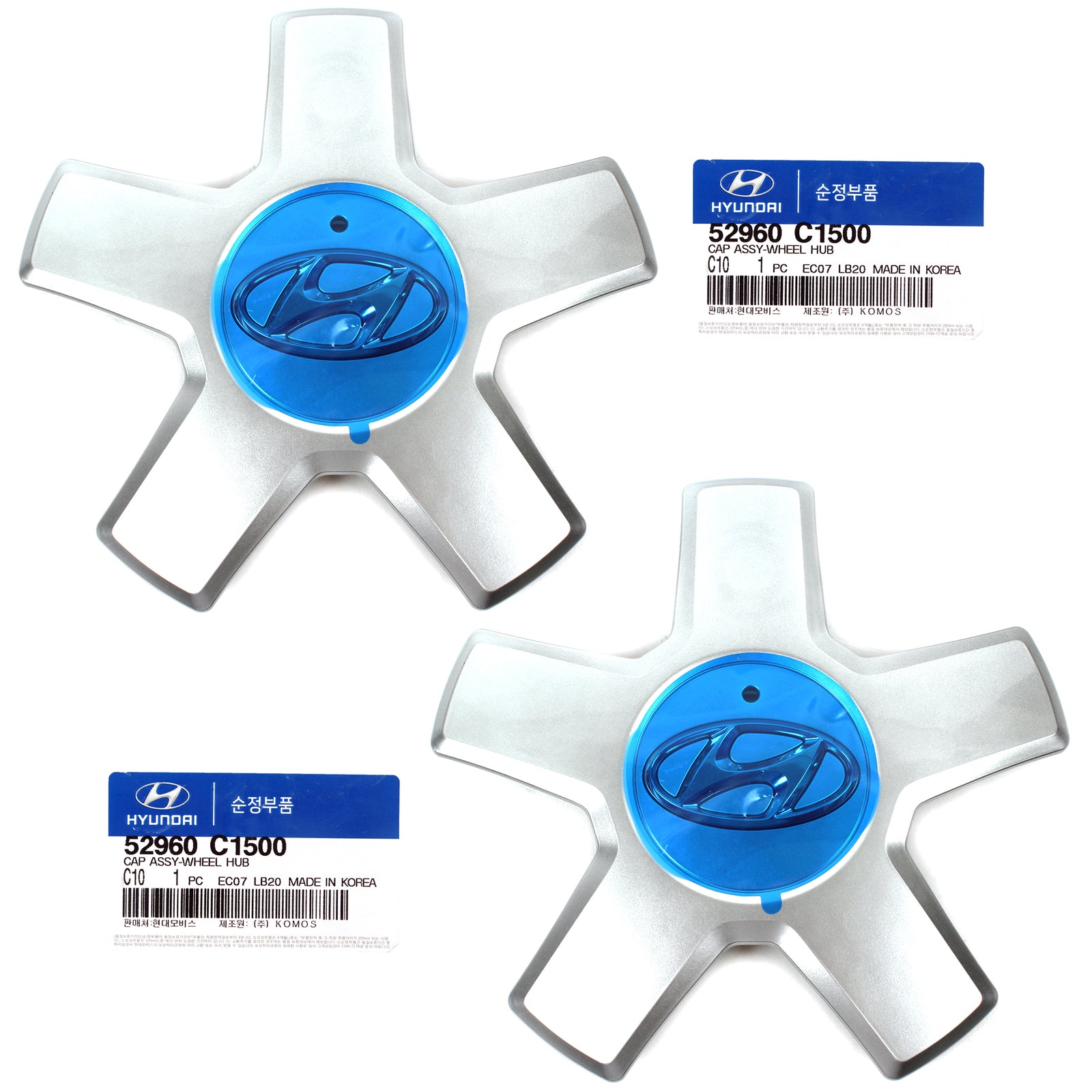 GENUINE 18" Wheel Center Cap Set 2PCS for 2015-2017 Hyundai Sonata Limited OEM