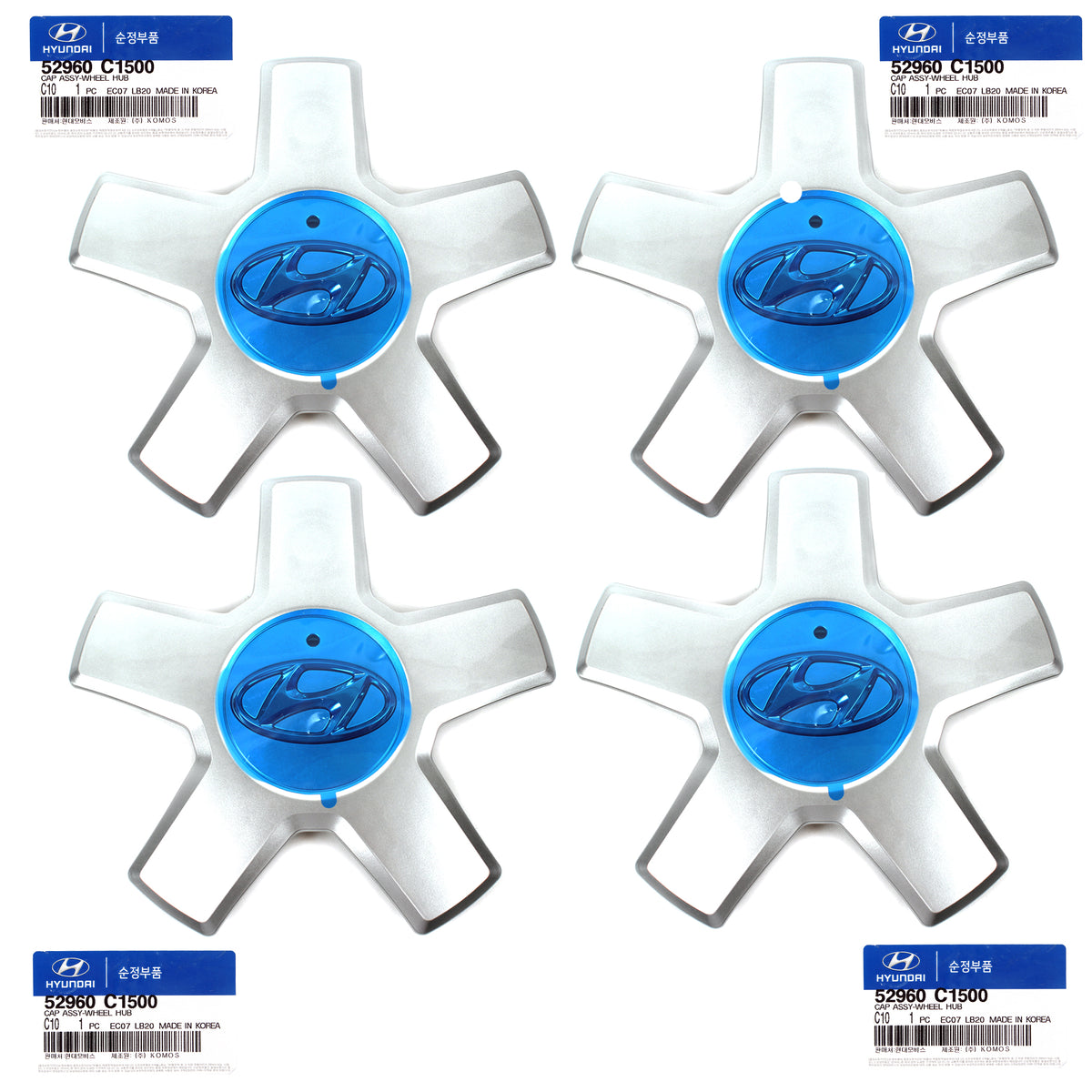 GENUINE 18" Wheel Center Cap Set 4PCS for 2015-2017 Hyundai Sonata Limited OEM