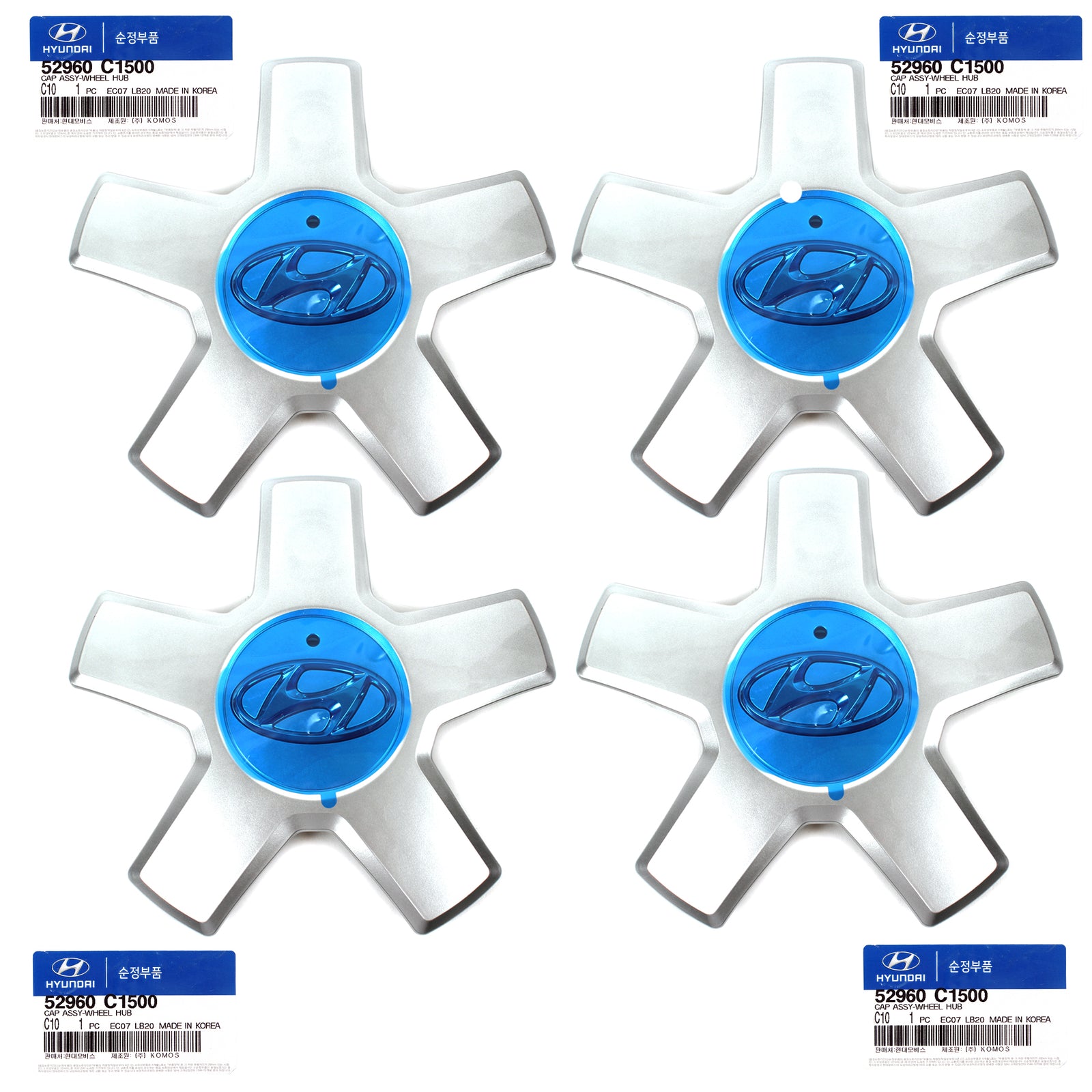 GENUINE 18" Wheel Center Cap Set 4PCS for 2015-2017 Hyundai Sonata Limited OEM