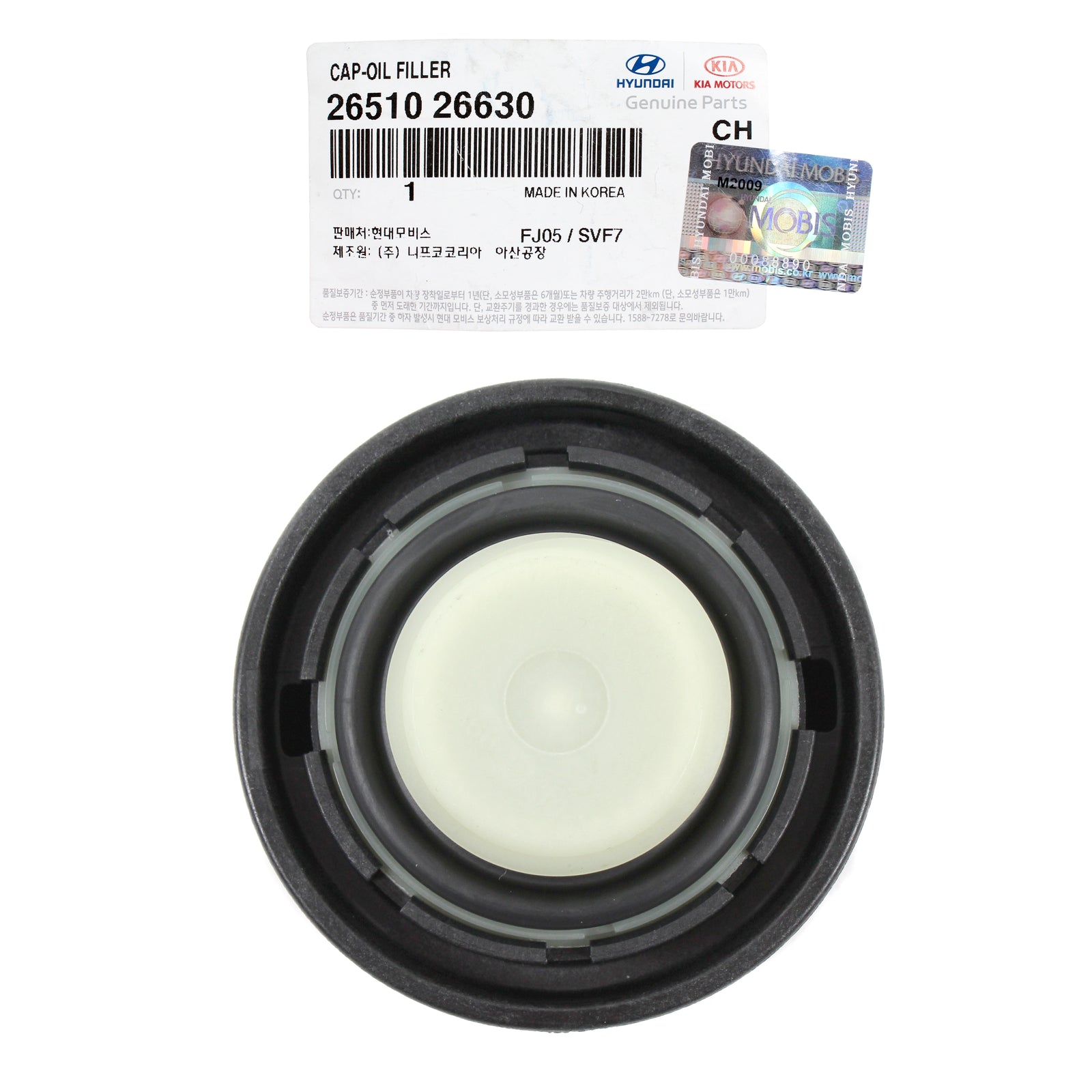 GENUINE Oil Filter Cap for 11-20 HYUNDAI / KIA TUCSON,FORTE,OPTIMA 2651026630