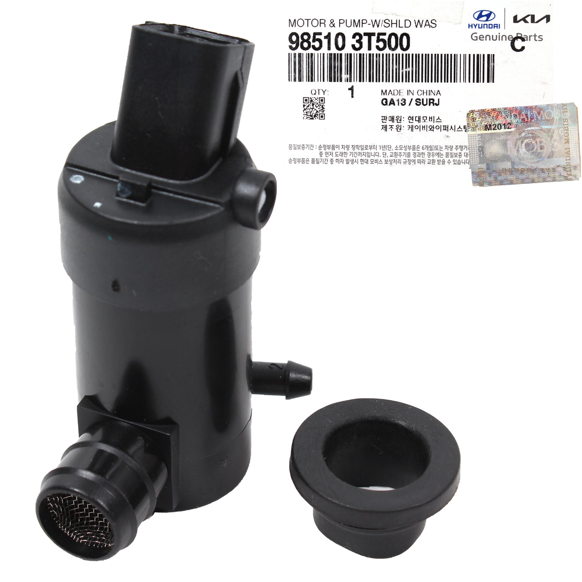 OEM Windshield Washer Pump &amp; Grommet for Genesis G80 G90 Elantra K900 985103T500